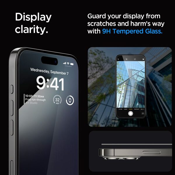 tempered glass spigen ez fit glastr iphone15 pro max tool black 6