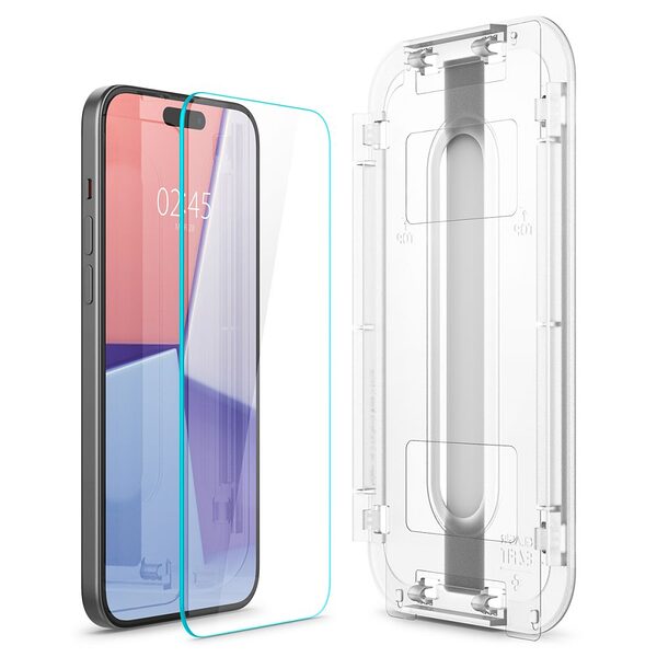Spigen® Tempered EZ Fit GLAS.tR για iPhone 15 Γυαλί Προστασίας οθόνης 9H [x2.Σετ] με Εργαλείο Τοποθέτησης EZ Fit - Image 6