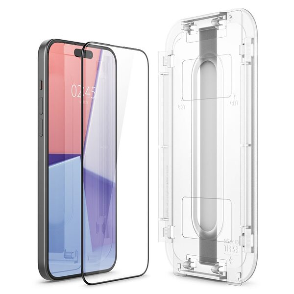 tempered glass spigen ez fit glastr iphone15 x2 tool black 3