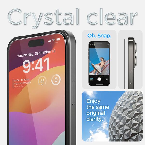 tempered glass spigen ez fit glastr iphone15 x2 tool black 8