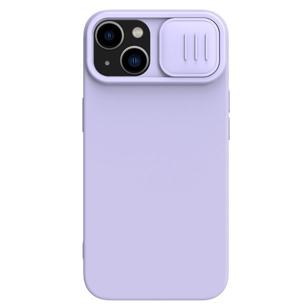 Θήκη iPhone 15 NiLLkin Camshield Series Πλάτη συμβατή με MagSafe φορτιστή και προστασία για την κάμερα από σκλήρό Premium TPU μωβ