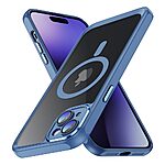 Θήκη iPhone 15 Plus Mad Mask Magnetic Matte Hybrid συμβατό με MagSafe φορτιστή Transparent Πλάτη TPU μπλε