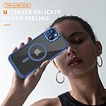 Θήκη iPhone 15 Plus Mad Mask Magnetic Matte Hybrid συμβατό με MagSafe φορτιστή Transparent Πλάτη TPU μπλε - Image 5