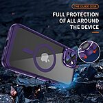 Θήκη iPhone 15 Plus Mad Mask Magnetic Matte Hybrid συμβατό με MagSafe φορτιστή Transparent Πλάτη TPU μωβ σκούρο - Image 2