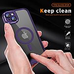 Θήκη iPhone 15 Plus Mad Mask Magnetic Matte Hybrid συμβατό με MagSafe φορτιστή Transparent Πλάτη TPU μωβ σκούρο - Image 3