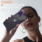 Θήκη iPhone 15 Plus Mad Mask Magnetic Matte Hybrid συμβατό με MagSafe φορτιστή Transparent Πλάτη TPU μωβ σκούρο - Image 5