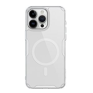 Θήκη iPhone 15 Pro Max NiLLkin Nature Magnetic Series Silicone Sockproof συμβατό με MagSafe φορτιστή Transparent Πλάτη TPU