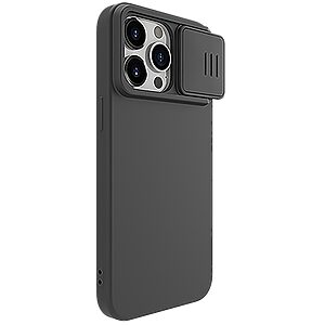 Θήκη iPhone 15 Pro Max NiLLkin Camshield Series Πλάτη συμβατή με MagSafe φορτιστή και προστασία για την κάμερα από σκλήρό Premium TPU μαύρο