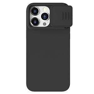 Θήκη iPhone 15 Pro Max NiLLkin Camshield Liquid Series Πλάτη με προστασία για την κάμερα από σκλήρό Premium TPU μαύρο