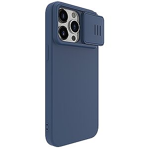 Θήκη iPhone 15 Pro Max NiLLkin Camshield Series Πλάτη συμβατή με MagSafe φορτιστή και προστασία για την κάμερα από σκλήρό Premium TPU μπλε