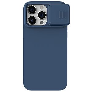 Θήκη iPhone 15 Pro Max NiLLkin Camshield Liquid Series Πλάτη με προστασία για την κάμερα από σκλήρό Premium TPU μπλε
