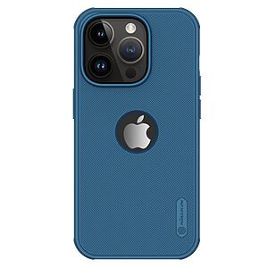 Θήκη iPhone 15 Pro Max NiLLkin Super Frosted Shield Pro v2 Series με ενισχυμένη Πλάτη από Premium σκληρό TPU μπλε