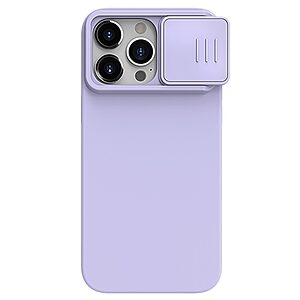 Θήκη iPhone 15 Pro Max NiLLkin Camshield Liquid Series Πλάτη με προστασία για την κάμερα από σκλήρό Premium TPU μωβ ανοιχτό