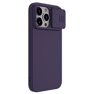Θήκη iPhone 15 Pro Max NiLLkin Camshield Series Πλάτη συμβατή με MagSafe φορτιστή και προστασία για την κάμερα από σκλήρό Premium TPU μωβ σκούρο