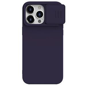 Θήκη iPhone 15 Pro Max NiLLkin Camshield Liquid Series Πλάτη με προστασία για την κάμερα από σκλήρό Premium TPU μωβ σκούρο