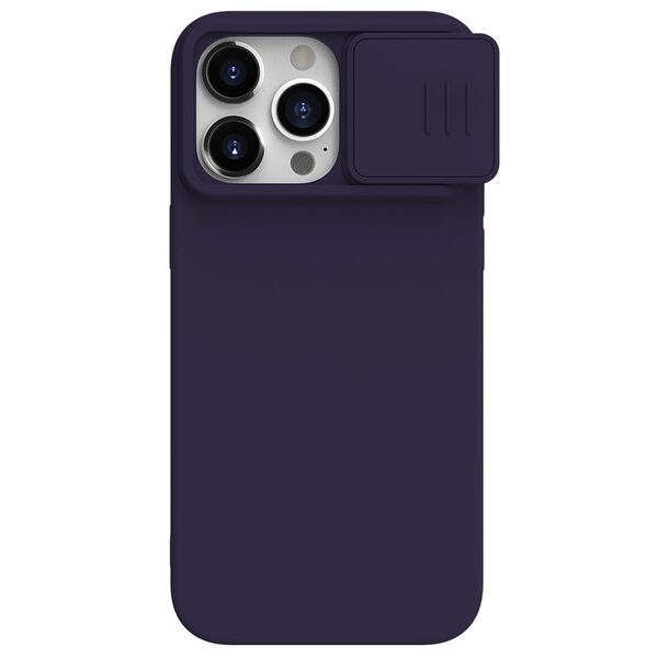 Θήκη iPhone 15 Pro Max NiLLkin Camshield Liquid Series Πλάτη με προστασία για την κάμερα από σκλήρό Premium TPU μωβ σκούρο