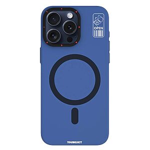 Θήκη iPhone 15 Pro Max YOUNGKIT Magnetic Series Matte Hybrid συμβατό με MagSafe φορτιστή Transparent Πλάτη TPU μπλε