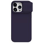 Θήκη iPhone 15 Pro NiLLkin Camshield Liquid Series Πλάτη με προστασία για την κάμερα από σκλήρό Premium TPU μωβ σκούρο