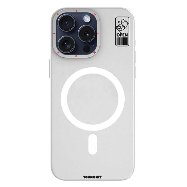 Θήκη iPhone 15 Pro YOUNGKIT Magnetic Series Matte Hybrid συμβατό με MagSafe φορτιστή Transparent Πλάτη TPU