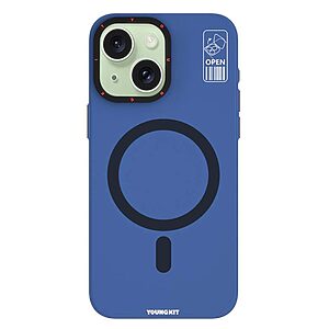 Θήκη iPhone 15 YOUNGKIT Magnetic Series Matte Hybrid συμβατό με MagSafe φορτιστή Transparent Πλάτη TPU μπλε