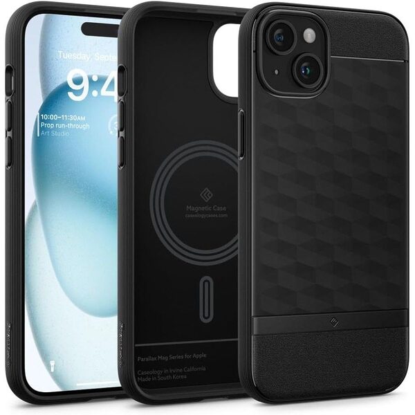 Caseology Parallax by Spigen® Θήκη Σιλικόνης για iPhone 15: Προστασία Κάμερας με Πιστοποίηση Αντοχής MIL-STD 810G-516.6 - Matte Black