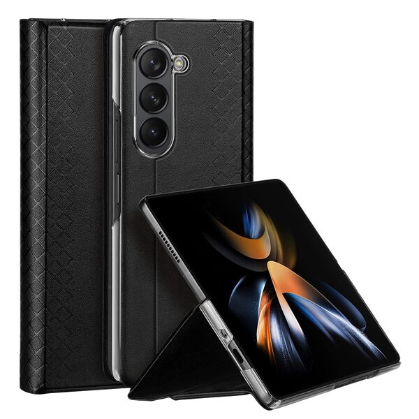 Θήκη Samsung Galaxy Z Fold5 5G DUX DUCIS Bril Series Leather Coated συμβατό με MagSafe φορτιστή Πλάτη TPU μαύρο