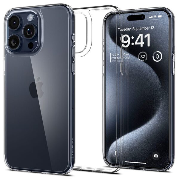 Spigen® AirSkin iPhone 15 Pro Hybrid: Διάφανη Θήκη Διπλής Προστασίας με Τεχνολογία Air Cushion – Υψηλής Αντοχής