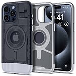 Spigen® Classic C1 (MagFit): Θήκη για iPhone 15 Pro Max με Ρετρό Διαφανές Σχέδιο Εμπνευσμένο από το Apple iMac G3 - Graphite