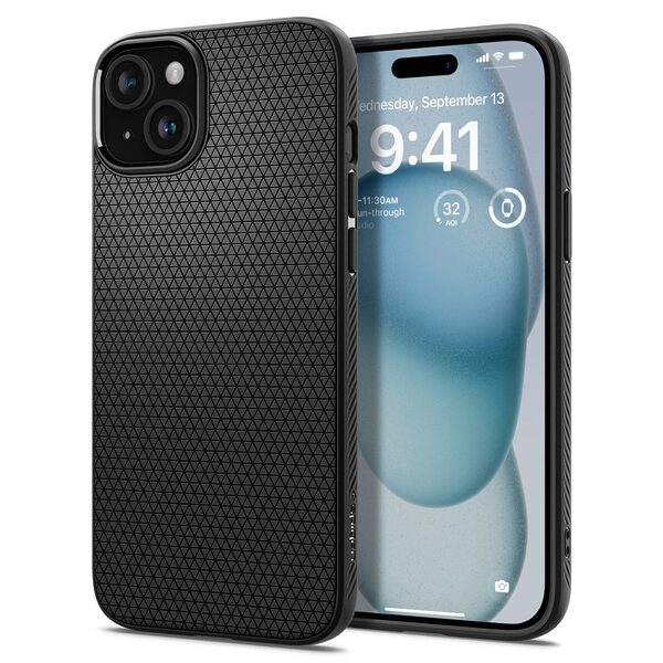 Spigen® Liquid Air για iPhone 15: Λεπτή Θήκη Σιλικόνης με αντικραδασμικές γωνίες