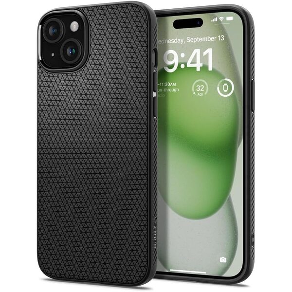 Spigen® Liquid Air για iPhone 15 Plus: Λεπτή Θήκη Σιλικόνης με αντικραδασμικές γωνίες