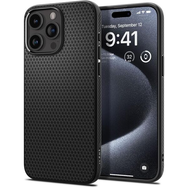 Spigen® Liquid Air για iPhone 15 Pro: Λεπτή Θήκη Σιλικόνης με αντικραδασμικές γωνίες