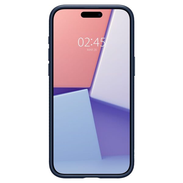 Spigen® Liquid Air για iPhone 15 Pro: Λεπτή Θήκη Σιλικόνης με αντικραδασμικές γωνίες, και Ανθεκτικό Premium TPU – Navy Blue - Image 3