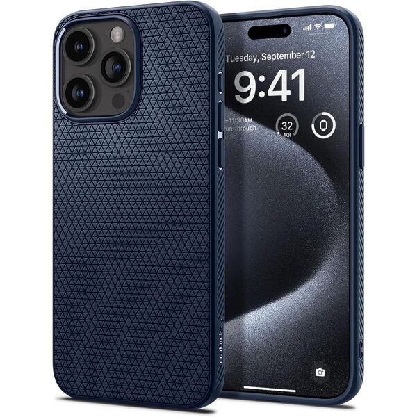 Spigen® Liquid Air για iPhone 15 Pro: Λεπτή Θήκη Σιλικόνης με αντικραδασμικές γωνίες