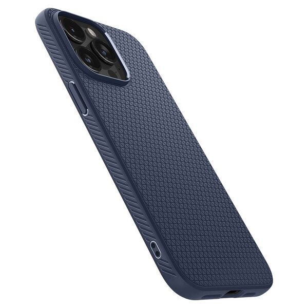 Spigen® Liquid Air για iPhone 15 Pro: Λεπτή Θήκη Σιλικόνης με αντικραδασμικές γωνίες, και Ανθεκτικό Premium TPU – Navy Blue - Image 8