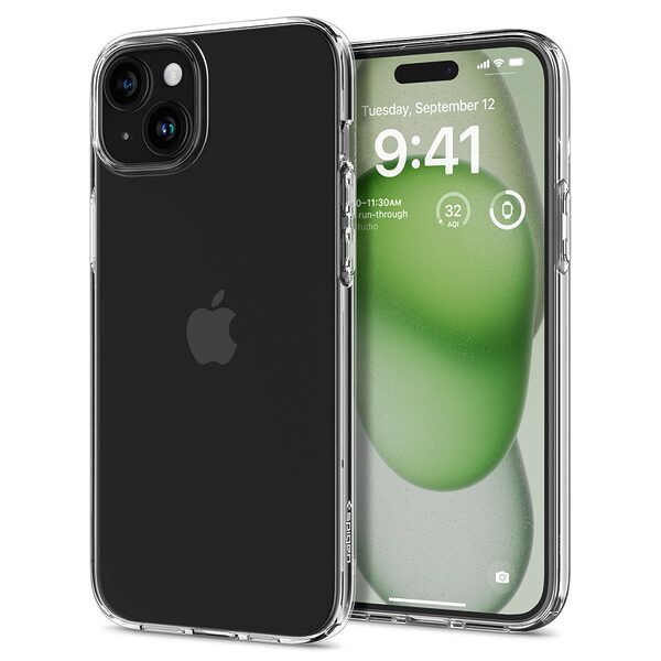 Spigen® Liquid Crystal για iPhone 15 Plus: Λεπτή Θήκη Σιλικόνης από Ανθεκτικό TPU