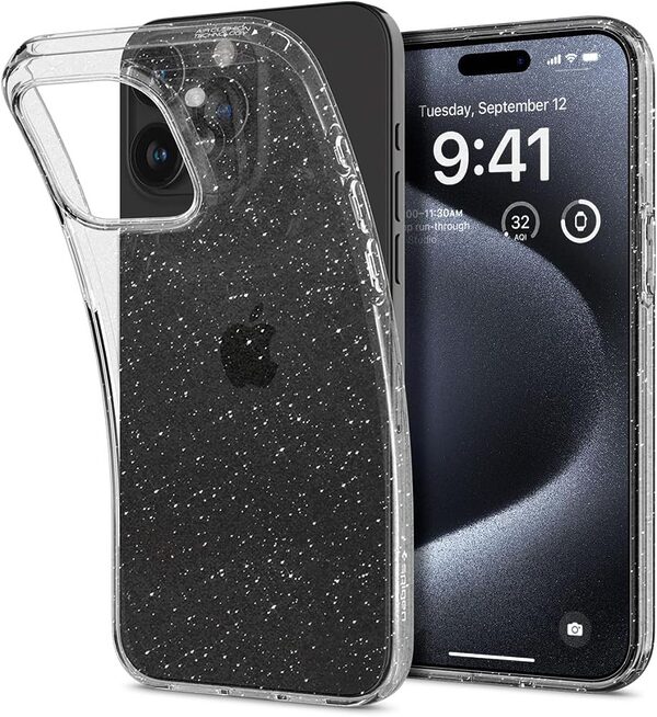 Spigen® Liquid Crystal για iPhone 15 Pro: Λεπτή Θήκη Σιλικόνης από Ανθεκτικό TPU