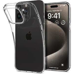 Spigen® Liquid Crystal για iPhone 15 Pro Max: Λεπτή Θήκη Σιλικόνης από Ανθεκτικό TPU