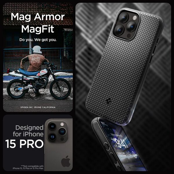 thiki spigen mag armor magfit iphone 15 pro matte black 7