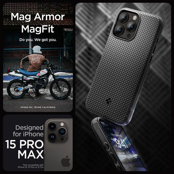 thiki spigen mag armor magfit iphone 15 pro max matte black 7