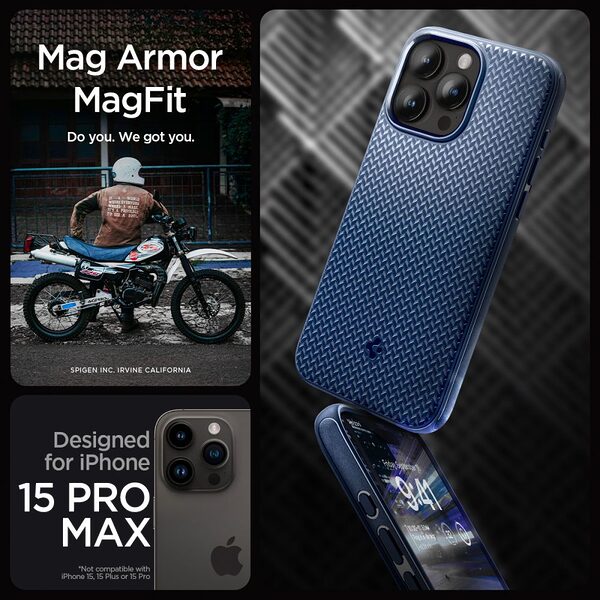 thiki spigen mag armor magfit iphone 15 pro max navy blue 7