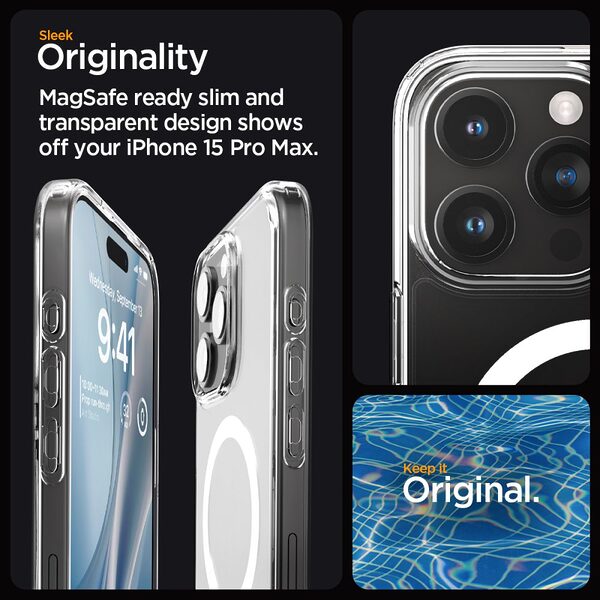 Spigen® Ultra Hybrid (MagFit) για iPhone 15 Pro Max: Θήκη MagSafe από Ανθεκτική Σιλικόνη με Πιστοποίηση Αντοχής MIL-STD 810G-516.6 – Frost Clear - Image 8