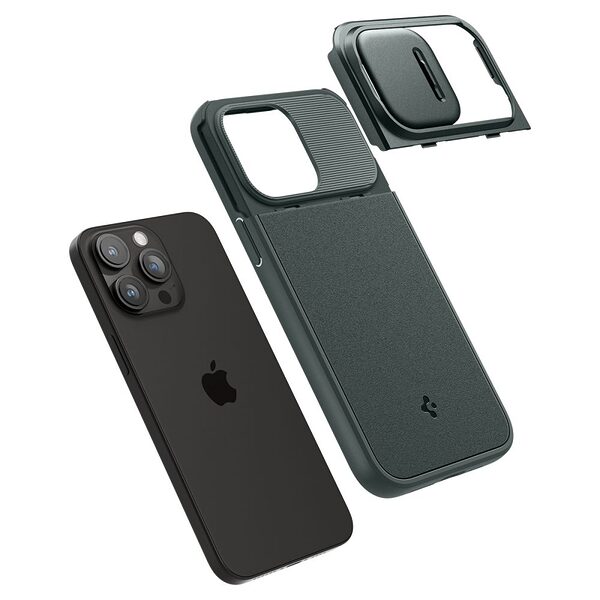 thiki spigen optik armor iphone 15 pro abyss green 8