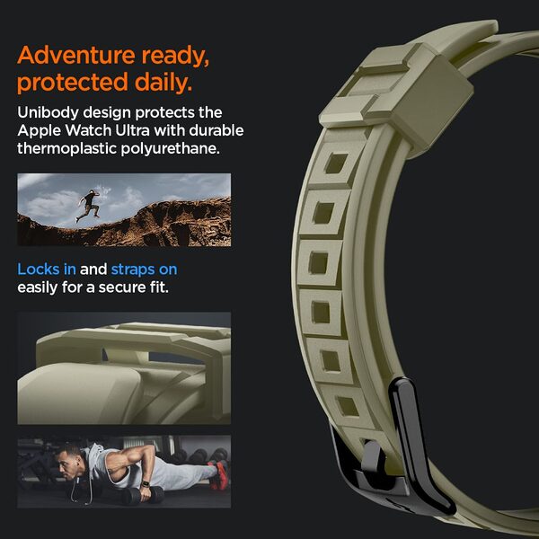 thiki spigen rugged armor pro watch ultra 49mm khaki 8