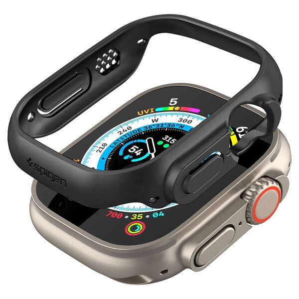 Spigen® Thin Fit 360 για Apple Watch Ultra 1 / 2 (49mm): Θήκη με Κομψό Σχεδιασμό, Ανθεκτικότητα και Ασφάλεια  - Black - Image 7