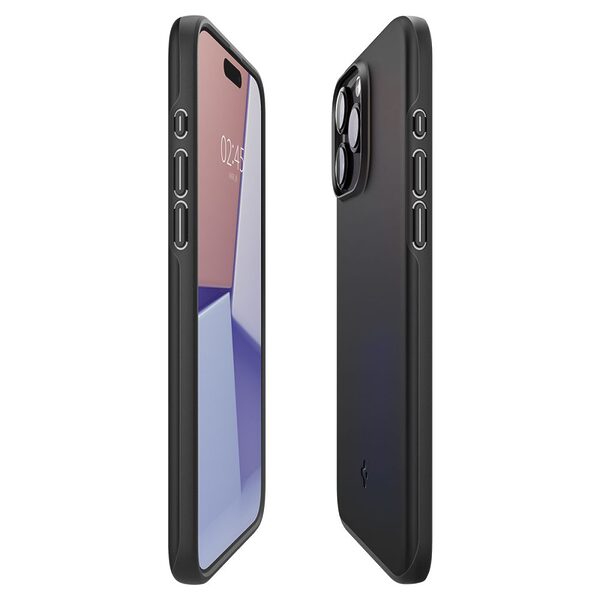 Spigen® Thin Fit για iPhone 15 Pro: Υπερ-Λεπτή, Ανθεκτική και Εύκαμπτη Θήκη (1,55mm), από Premium Πλαστικό – Black - Image 6