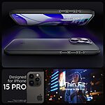 Spigen® Thin Fit για iPhone 15 Pro: Υπερ-Λεπτή, Ανθεκτική και Εύκαμπτη Θήκη (1,55mm), από Premium Πλαστικό – Black - Image 9