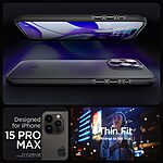 Spigen® Thin Fit για iPhone 15 Pro Max: Υπερ-Λεπτή, Ανθεκτική και Εύκαμπτη Θήκη (1,55mm), από Premium Πλαστικό – Black - Image 9