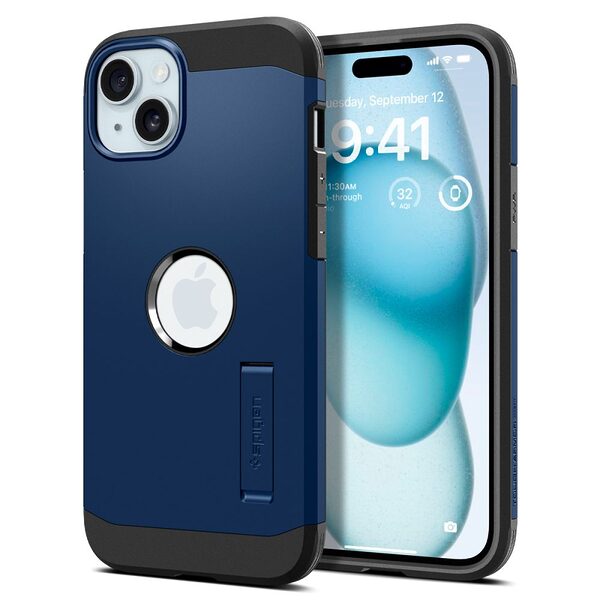 Spigen® Tough Armor Mag για iPhone 15: Υβριδική Θήκη MagSafe με Πιστοποίηση Αντοχής MIL-STD 810G-516.6, Ενσωματωμένη Βάση – Navy Blue - Image 8