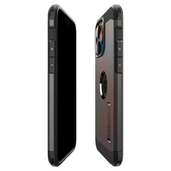 Spigen® Tough Armor Mag για iPhone 15 Pro Max: Υβριδική Θήκη MagSafe με Πιστοποίηση Αντοχής MIL-STD 810G-516.6, Ενσωματωμένη Βάση – GunMettal - Image 8