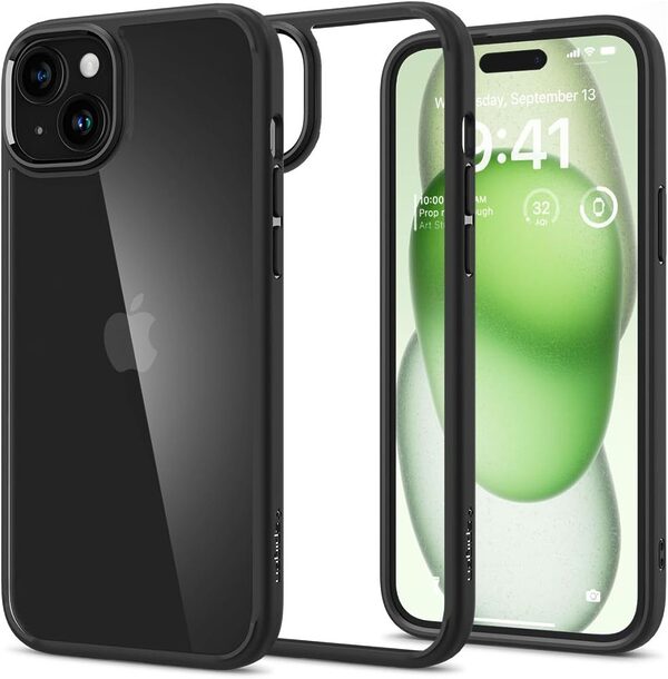 Spigen® Ultra Hybrid για iPhone 15 Plus: Θήκη από TPU & Πολυκαρμπονικό με Πιστοποίηση Αντοχής MIL-STD 810G-516.6 – Matte Black